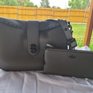 Coach Gray bag and matching Wallet